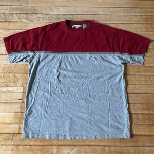 VTG Point Zero Stripe T-Shirt Mens XL Surf Skate Colorblock Red Gray Surfwear